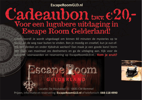 ui Jasje Specialiteit Cadeaubon - Escape Room Gelderland